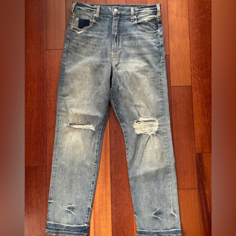 Pilcro Blue Skinny Jeans with Distressed Details